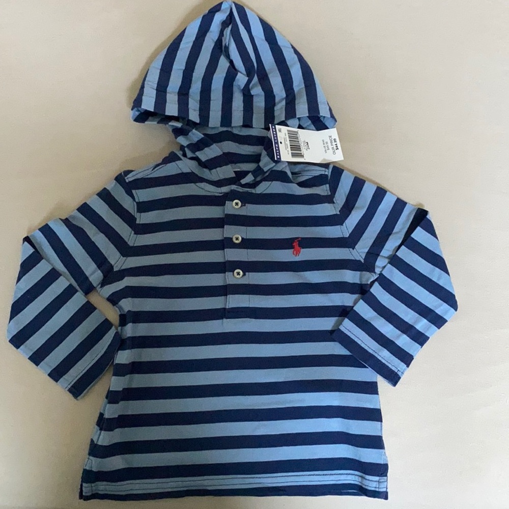 Ralph Lauren striped hooded long sleeve 24m
